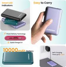 Ambrane 10000mAh 22.5W Mini Power Bank – Compact, Fast & Multi-Device Ready (Black)