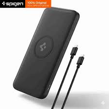 Spigen 10000mAh 20W Wireless Power Bank – Sleek, Fast & Reliable (Black)