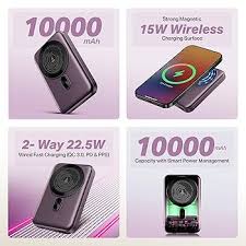 boAt EnergyShroom PB331 – 10000mAh MagSafe Wireless Power Bank (Purple)